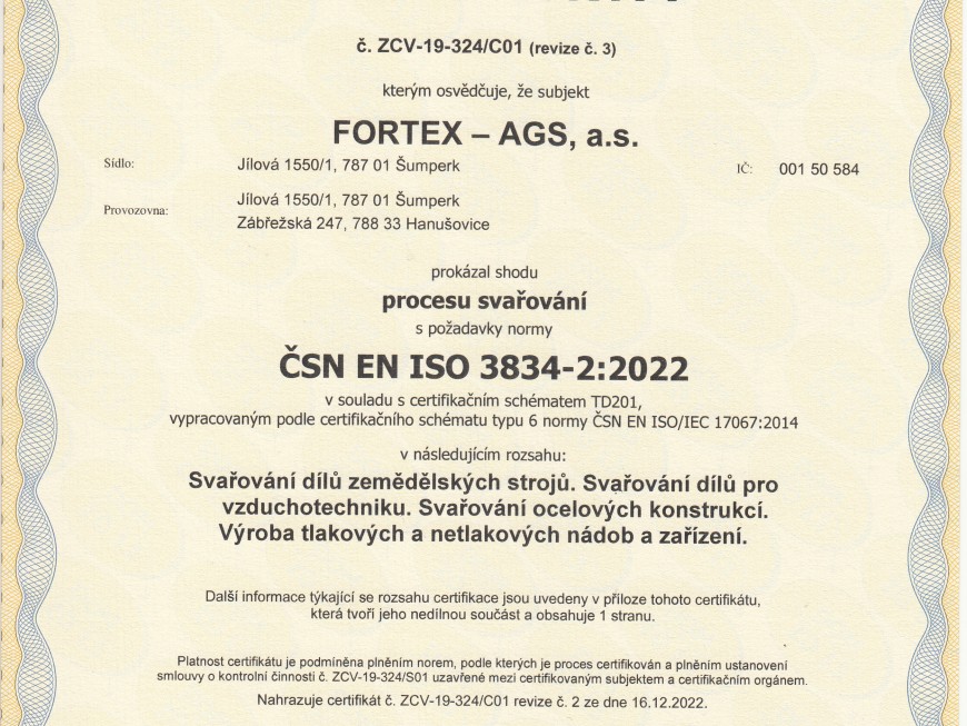 ČSN EN ISO 3834-2:2022